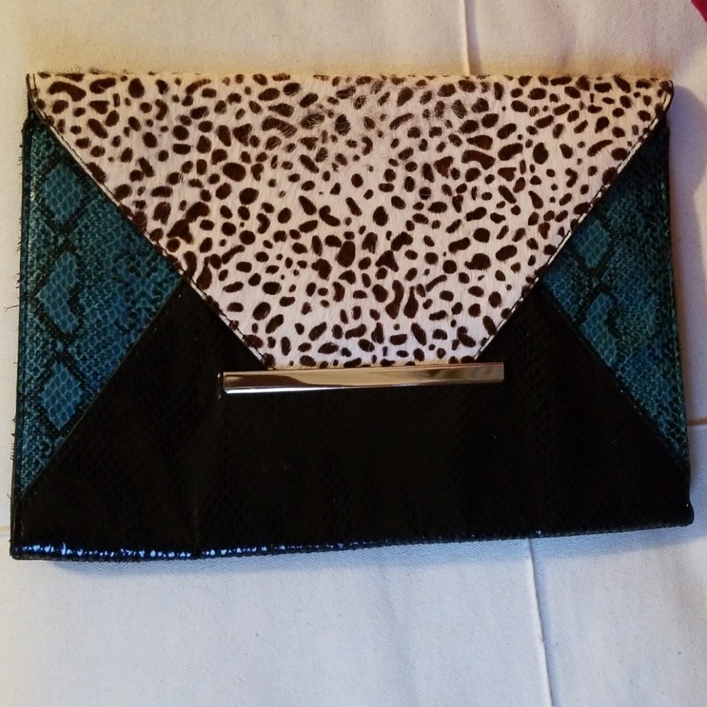Aldo mixed media envelope clutch